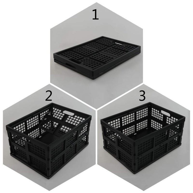 Utiao 34 Quart Collapsible Storage Bins, Folding Crate, Milk Crate, 3 Packs - Image 3